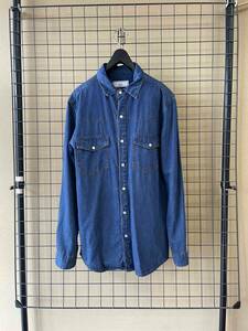 【ami alexandre mattiussi/アミアレクサンドルマテュッシ】INDIGO DENIM WESTERN SHIRT sizeS インディゴ デニム ウエスタンシャツ