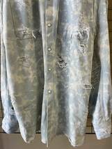 【Danke Schon/ダンケシェーン】Big Silhouette Damage Denim Long Shirt ビッグシルエット ダメージ加工 クラッシュド デニム シャツ_画像3