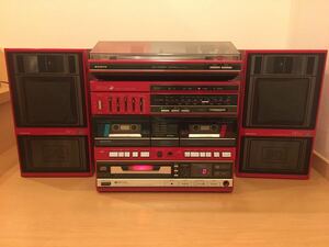 三洋 SANYO DC-W05CD システムコンポ 検) レコードプレーヤー CD カセット ミニコンポ レトロ 昭和 当時物 ビンテージ