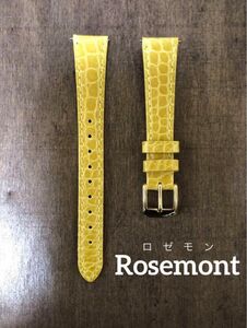 【未使用】Rosemont ロゼモン　交換用ベルト 16㎜幅　イエロー　本ワニ革　腕時計　Nostalgia ノスタルジア