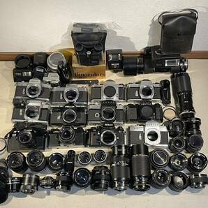 フィルムカメラ ボディ&レンズセット Nikon / CANON / Mamiya / PENTAX / KONICA / minolta【ジャンク】まとめて オールドレンズの画像1