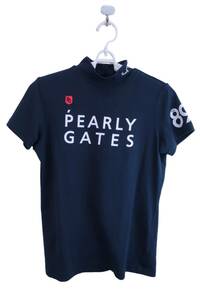 PEARLY GATES(パーリーゲイツ) 半袖ハイネックシャツ 紺 レディース 1 055-0167304 ゴルフ用品 2404-0069 中古