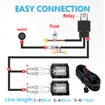 LED作業灯 デッキライト 混合光２個 LED投光器 各種作業車に対応 作業灯配線キット 汎用スイッチ付き リレーハーネス パイプ 挟み込み汎用_画像2