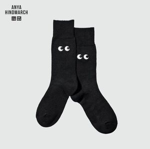 UNIQLO ANYA HINDMARCH ユニクロ アニヤ コラボ ヒートテックソックス ブラック 23-25 新品