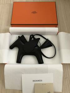 HERMES エルメス チャーム ロデオ《ロデオ》ペガサス MM ブラック レザー 新品未使用品