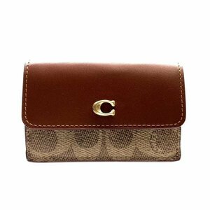 未使用 COACH コーチ CM438 ミニ トライフォールド ウォレット コンパクト コンパクト 三つ折り 財布 ブラウン レディース 管理RY24001394