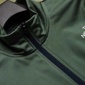 新品正規 ノースフェイス 海外限定 ビッグロゴ 天竺ジャージー ALBANI ジップアップジャケット メンズLカーキ(KHA) 直営店購入の画像4