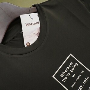 新品正規 Marmot マーモット 海外限定 吸汗速乾 UVカット Peter Round 半袖 Tシャツ95(M)ダークカーキ(DK) 直営店購入 TSM0009の画像3