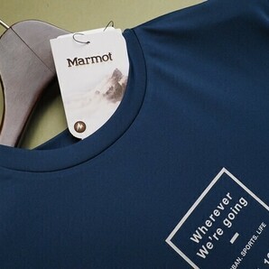 新品正規 Marmot マーモット 海外限定 吸汗速乾 UVカット Peter Round 半袖 Tシャツ100(L)ブルー(BL) 直営店購入 TSM0009の画像3