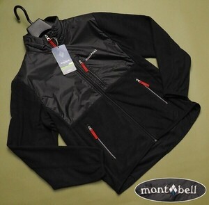 新品正規 mont-bell モンベル マイクロフリース×リップストップ ハイブリッドジャケット メンズ95(M)ブラック(BLACK) 直営店購入 WUJF601