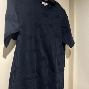 PLST short sleeves T-shirt L size star pattern navy 