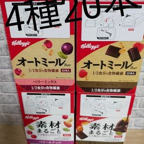 ケロッグ素材まるごとプロテインバー4種20本セット ベリーナッツ ご褒美チョコ　ベリーミックス チョコレート味