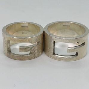 1円 GUCCI グッチ 指輪 サイズ13号 19号sv925 総重量24.2g シルバー アクセサリー ペアリングの画像1