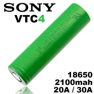 VAPE用 MURATA/旧SONY VTC4) 18650　2100mAh 30A リチウムバッテリー 1本　新品　BOX