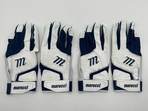 Marucci マルーチ 野球 両手バッティンググローブ ホワイトxネイビー Size-M　2セット まとめ売り