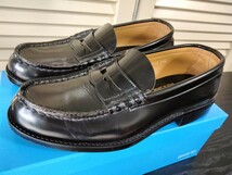 HARUTA ハルタ ローファー 6550 メンズ 紳士靴 24.5 3E 黒　1度履き コインローファー_画像1