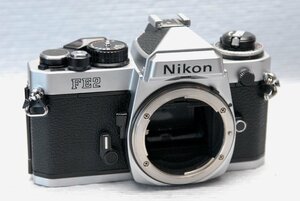 （綺麗）Nikon ニコン 人気の高級一眼レフカメラ FE2（銀）ボディ 希少な作動品 （腐食無し）