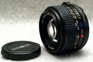 ( beautiful )MINOLTA Minolta original MD 50mm high class single burnt point lens 1:1.4 working properly goods 