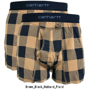 (SALE)Carhartt(カーハート)ボクサーパンツ 2枚セット メンズ 下着 前開き MBB124P Brown_Black Lサイズ ca23-mbb124p-brbk-l★2