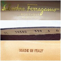 2404600006　△ Salvatore Ferragamo サルヴァトーレ フェラガモ パンプス 0051266 ヴァラ レザー ブラウン 茶 サイズ 6 箱付き 中古_画像8