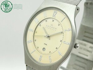 2404600195　◇ SKAGEN スカーゲン 233XLS シルバー デイト 3針 ラウンドフェイス メンズ クォーツ QUARTZ QZ 腕時計 中古