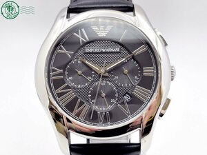 2404600248　＃ EMPORIO ARMANI エンポリオアルマーニ AR-1700 クォーツ QZ クロノグラフ 3針 デイト 腕時計 黒文字盤 ブラック 中古