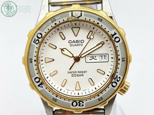 2404600402　♭ CASIO カシオ MD-715 腕時計 クォーツ QUARTZ QZ アナログ 3針 白文字盤 デイデイト ヴィンテージ 中古