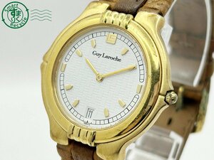 2404600750　◇ Guy Laroche ギラロッシュ 128.11 白文字盤 ゴールド メンズ クォーツ QUARTZ QZ 腕時計 中古