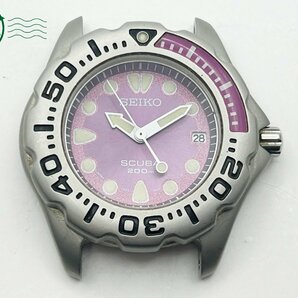 2404601074 ◇ SEIKO セイコー SCUBA 200m ダイバー 7N35-6A10 フェイスのみ パープル文字盤 メンズ クォーツ QUARTZ QZ 腕時計 中古の画像1