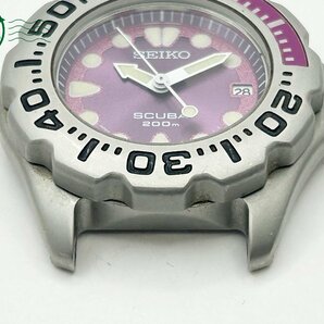 2404601074 ◇ SEIKO セイコー SCUBA 200m ダイバー 7N35-6A10 フェイスのみ パープル文字盤 メンズ クォーツ QUARTZ QZ 腕時計 中古の画像6