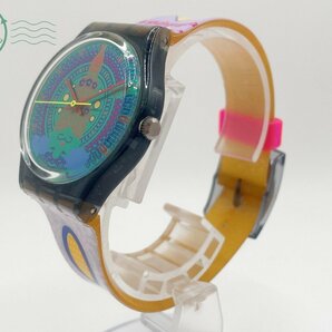 2404301579 ▽ swatch スウォッチ AG1992 メンズ 腕時計 QZ クォーツ カラフル マルチカラー グリーン系文字盤 箱付きの画像3