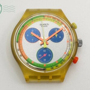 2404601591 ▽ swatch スウォッチ AG1992 メンズ 腕時計 QZ クォーツ カラフル マルチカラー クリア クロノグラフ フェイスのみの画像1