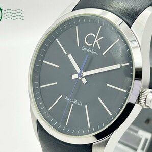 2404601754 ◇ Calvin Klein カルバンクライン CK K22 411 黒文字盤 シルバー 3針 ラウンドフェイス メンズ QUARTZ QZ 腕時計 中古の画像1