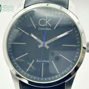 2404601754 ◇ Calvin Klein カルバンクライン CK K22 411 黒文字盤 シルバー 3針 ラウンドフェイス メンズ QUARTZ QZ 腕時計 中古の画像2