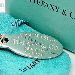 2404601992 △ TIFFANY&Co. ティファニー ネックレス リターントゥ オーバルタグ ボールチェーン 925 刻印 M41278 全長 約87.0cm 中古の画像1