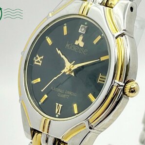 2404602548 ◇ Klaeuse クロイゼ SK-293-F 黒文字盤 ゴールド NATURAL DIAMOND 1P 3針 クォーツ QUARTZ QZ 腕時計 中古の画像1