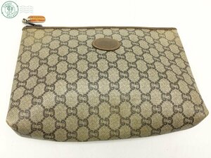 2404602752　 ☆ GUCCI グッチ プラス クラッチバッグ セカンドバッグ PVC GG柄 ブラウン レディース ブランド ヴィンテージ 中古品