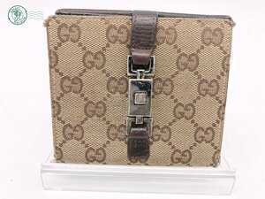 2404603728　▽ GUCCI グッチ 財布 05474 2131 ジャッキー シェリーライン キャンバス 長財布 札入れ ウォレット ベージュ系 中古