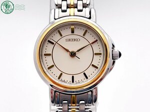 2404604036　＃ SEIKO セイコー 1F21-0M00 クォーツ QZ 3針 アナログ 腕時計 アイボリー文字盤 純正ベルト 記念刻印あり 中古