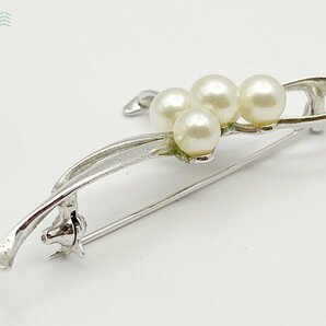 2404604100 △ MIKIMOTO ミキモト ブローチ パール M刻印 S刻印 シルバーカラー アクセサリー レディース 箱付き 中古の画像4