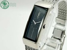 2404604685　◇ YVES SAINT LAURENT イヴサンローラン YSL 5421-H05569 黒文字盤 スクエア レディース クォーツ QUARTZ QZ 腕時計 中古_画像1