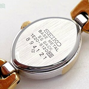 2404604302 ＃ SEIKO セイコー 1E20-6120 クォーツ QZ 3針 アーモンド型 レディース アナログ 腕時計 白文字盤 ホワイト ゴールドの画像7