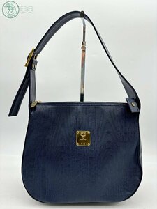 2404601659　▲ MCM エムシーエム レザー ワンショルダーバッグ ハンドバッグ レディース 鞄 ネイビー 中古