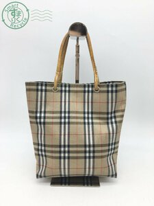 2404601910　＊ BURBERRY バーバリー ハンドバッグ ノバチェック ベージュ ナイロン レディース トートバッグ レディース 中古