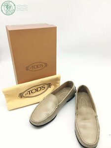 2404604213　 ☆ TOD'S トッズ シューズ スリッポン アイボリー系 レザー サイズ 37 箱 保管袋付き レディース ブランド 中古