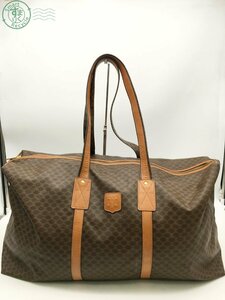 2404604278　☆ CELINE セリーヌ トートバッグ ボストンバッグ マカダム柄 ブラウン レザー 旅行バッグ ブランド 中古品