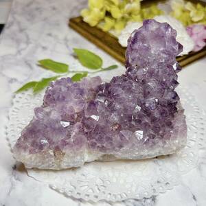 【E9110】 サボテン型 アメシスト アメジスト クラスター 原石 鉱物 天然石 パワーストーン 紫水晶