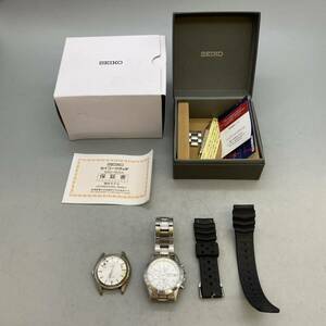 【B-17】稼働品 SEIKO まとめ 7T92-0DW0 クロノグラフ 6100-8000 手巻き スカイライナー 21石 メンズ 腕時計 フェイスのみ 替えベルト