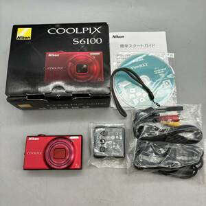 【AC-48】Nikon ニコン COOLPIX S6100 稼働品 通電確認済 クールピクス 付属品 レッド系 デジタルカメラ 