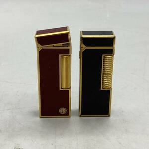 【B-26】dunhill ダンヒル ライター 2点 まとめ ブラック レッド（ボルドー） ローラー ガスライター 喫煙具 着火未確認